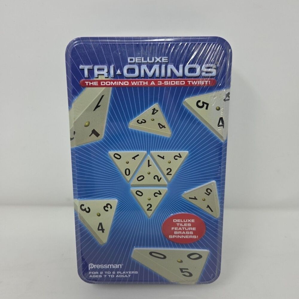 Deluxe Edition Tri-Ominos Pressman 2009 | Brand New Sealed In Plastic In Tin Box